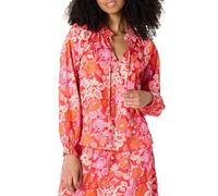 Amazon Essentials Women's Relaxed-Fit Cotton Sateen Ruffle-Neck Long-Sleeve Blouse