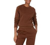 Amazon Essentials Women's Relaxed-Fit Crewneck Pullover Long-Sleeve Sweatshirt (Available in Plus Size), Deep Brown, Large