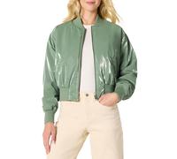 Amazon Essentials Women's Relaxed-Fit Denim Bomber Jacket, Sage Green, XXL