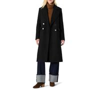 Amazon Essentials Women's Relaxed-Fit Double-Breasted Wool-Blend Longline Coat, Black, L