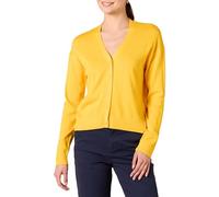 Amazon Essentials Women's Relaxed-Fit Lightweight V-Neck Cropped Cardigan, Golden Yellow, L
