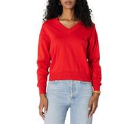 Amazon Essentials Women's Relaxed Fit Lightweight V-Neck Cropped Jumper, Bright Poppy Red, XXL