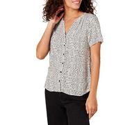 Amazon Essentials Women's Relaxed-Fit Short-Sleeved Woven Blouse, Mini Leopard, M