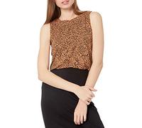 Amazon Essentials Women's Relaxed-Fit Sleeveless Muscle Vest, Dark Camel Leopard, M