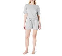 Amazon Essentials Women's Relaxed-Fit Soft Cotton Modal Short-Sleeve T-Shirt And Shorts Sleepwear Set, Medium Grey Heather, XL