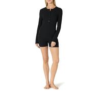 Amazon Essentials Women's Ribbed Cotton Blend Long-Sleeve Lounge Romper