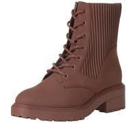 Amazon Essentials Women's Rubberised Combat Boot with Chunky Outsole, Oxblood, 9 UK