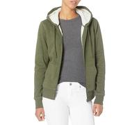 Amazon Essentials Women's Sherpa-Lined Fleece Full-zip Hooded Jacket, Olive Heather, XL