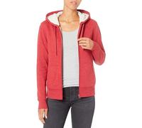 Amazon Essentials Women's Sherpa-Lined Fleece Full-zip Hooded Jacket, Red Heather, XXL