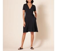 Amazon Essentials Women's Short-Sleeve Faux-Wrap Knee Length Dress