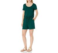 Amazon Essentials Women's Short-Sleeve Scoop Neck Playsuit, Jade Green, L