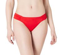 Amazon Essentials Women's Side Tab Bikini Swimsuit Bottom, Bright Poppy Red, 16