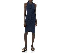 Amazon Essentials Women's Sleeveless Twist Neck Faux Wrap Floral Dress, Navy, S