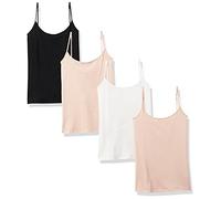 Amazon Essentials Women's Slim-Fit Camisole, Pack of 4, Beige/Black/White, X-Large