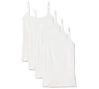 Amazon Essentials Women's Slim-Fit Camisole, Pack of 4, White, Large
