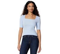 Amazon Essentials Women's Slim-Fit Half Sleeve Square Neck T-Shirt, Light Blue, M