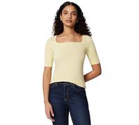 Amazon Essentials Women's Slim-Fit Half Sleeve Square Neck T-Shirt, Pastel Yellow, S