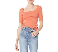 Amazon Essentials Women's Slim-Fit Half Sleeve Square Neck T-Shirt, Rust Orange, M