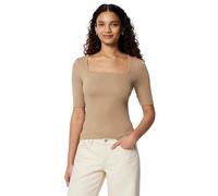 Amazon Essentials Women's Slim-Fit Half Sleeve Square Neck T-Shirt, Tan, XS