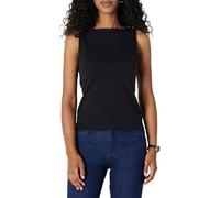 Amazon Essentials Women's Slim-Fit Rib Knit Boatneck Layering Tank, Black, Small