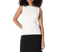 Amazon Essentials Women's Slim-Fit Rib Knit Boatneck Layering Tank, White, Large