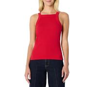 Amazon Essentials Women's Slim-Fit Stretch Rib High-Neck Tank with Consistent Stretch, Red, S