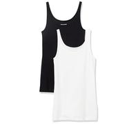 Amazon Essentials Women's Slim-Fit Thin-Strap Tank Top, Pack of 2, Black/White, L