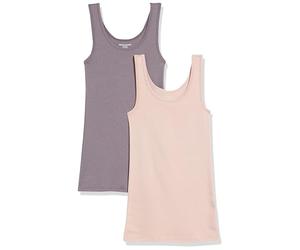 Amazon Essentials Women's Slim-Fit Vest, Pack of 2, Blush/Mauve, XXL
