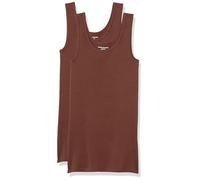 Amazon Essentials Women's Slim-Fit Vest, Pack of 2, Brown, XXL