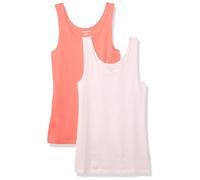 Amazon Essentials Women's Slim-Fit Vest, Pack of 2, Coral Pink/Light Pink, M
