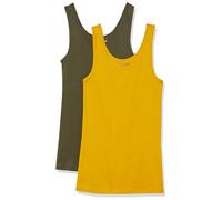 Amazon Essentials Women's Slim-Fit Vest, Pack of 2, Dark Olive/Gold, XL