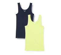 Amazon Essentials Women's Slim-Fit Vest, Pack of 2, Lime Green/Navy, S