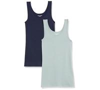 Amazon Essentials Women's Slim-Fit Vest, Pack of 2, Navy/Sage Green, M
