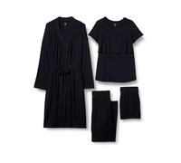 Amazon Essentials Women's Soft Modal Nursing Maternity Sleepwear Pyjama Bundle, 4 Piece, Black, XL