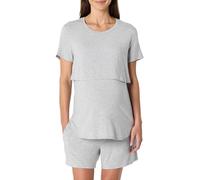 Amazon Essentials Women's Soft Modal Nursing Maternity Sleepwear Pyjama Set, Medium Grey Heather, S