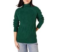 Amazon Essentials Women's Soft Touch Cable Knit Funnel Neck Chunky Jumper, Dark Green, XL