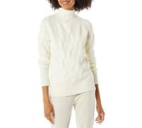 Amazon Essentials Women's Soft Touch Cable Knit Funnel Neck Chunky Jumper, Ivory, XL