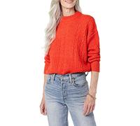 Amazon Essentials Women's Soft-Touch Modern Cable Crewneck Sweater (Available in Plus Size), Poppy Red, XXL