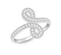 Amazon Essentials Women's Sterling Silver Rhodium Plated Cubic Zirconia Infinity Ring #L