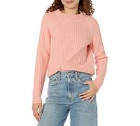 Amazon Essentials Women's Stitch Cable Jumper, Bright Peach Heather, XL
