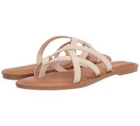 Amazon Essentials Women's Strappy Slide Flat Sandal, Light Beige, 4.5 UK