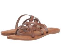 Amazon Essentials Women's Strappy Slide Flat Sandal, Mushroom Brown, 10.5 UK Wide