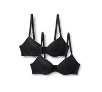Amazon Essentials Women's Stretch All over lace Lined Push-up Bra, Pack of 2, Black, 36DD
