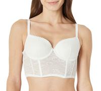 Amazon Essentials Women's Stretch All Over Lace Longline Bustier Corset, White, 32A