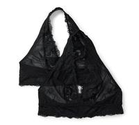 Amazon Essentials Women's Stretch Galloon Lace Halter Bralette, Pack of 2, Black, XS