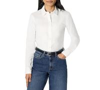 Amazon Essentials Women's Stretch Poplin Button-Up Dress Shirt, White, XXL
