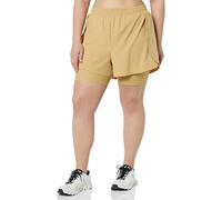 Amazon Essentials Women's Stretch Woven Double Layered Running Short, Camel, XXL