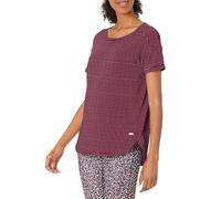 Amazon Essentials Women's Studio Relaxed-Fit Lightweight Crew Neck T-Shirt (Available in Plus Size), Burgundy Stripes, XXL