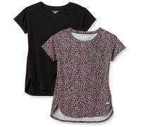 Amazon Essentials Women's Studio Relaxed-Fit Lightweight Crew Neck T-Shirt (Available in Plus Size), Pack of 2, Black Confetti Print, XL