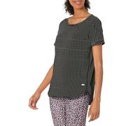 Amazon Essentials Women's Studio Relaxed-Fit Lightweight Crewneck T-Shirt (Available in Plus Size), Black Stripe, X-Large